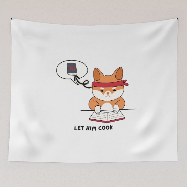 Item preview, Let Him Cook – Cute Study Aesthetic Fox Meme Sticker designed and sold by Dexro.