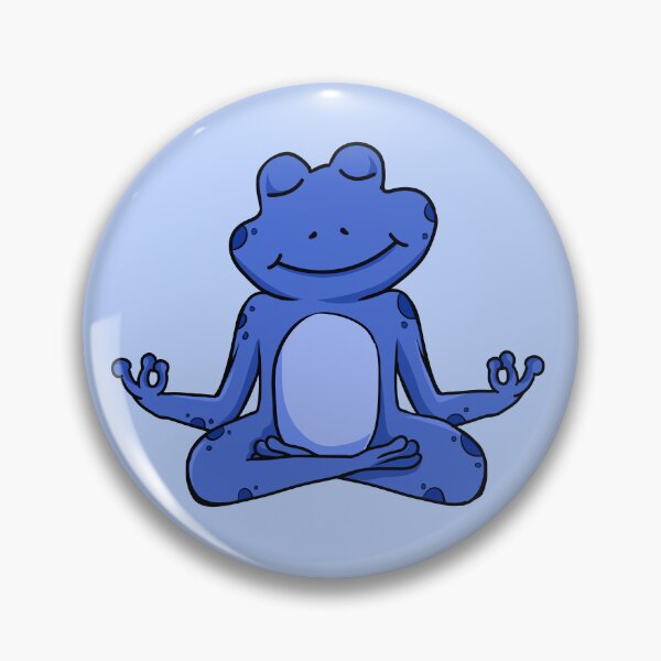 Item preview, Zen Frog – Blue Cartoon Frog Meditating in Yoga Pose designed and sold by EmeraldeaArt.