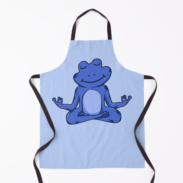 Item preview, Zen Frog – Blue Cartoon Frog Meditating in Yoga Pose designed and sold by EmeraldeaArt.