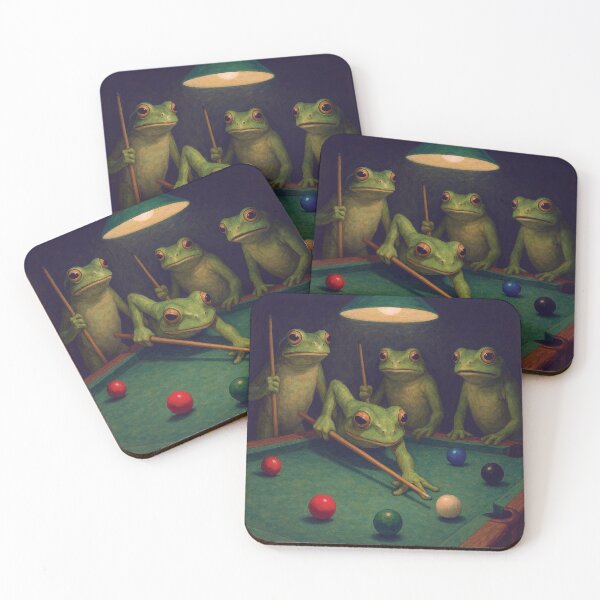 Item preview, Frogs Playing Snooker designed and sold by MashyArt.