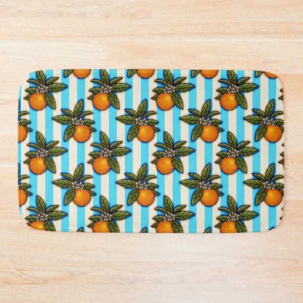 Item preview, Zesty Orange on Blue Stripe Pattern designed and sold by Object of Reference Designs.