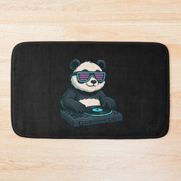 Item preview, DJ Panda – Cool Panda Spinning Tracks in Neon Glasses designed and sold by ColorSplash123.