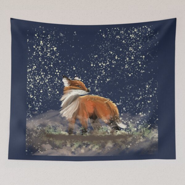 Item preview, Cute  Whimsical  Fox At Night With Fairy Dust designed and sold by Grey-Lilly.