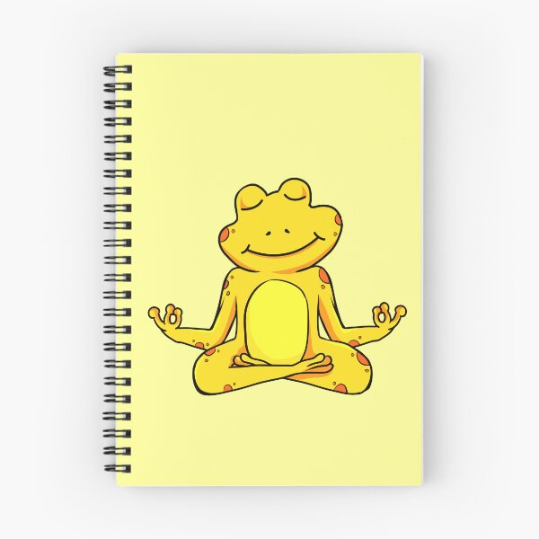 Item preview, Zen Frog – Yellow Cartoon Frog Meditating in Yoga Pose designed and sold by EmeraldeaArt.