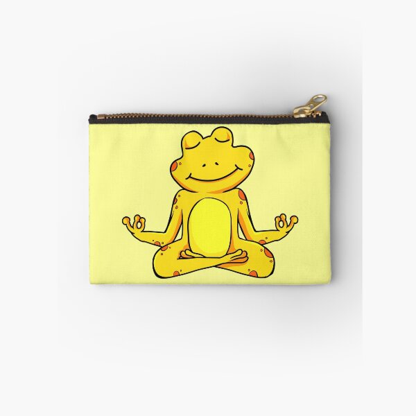 Item preview, Zen Frog – Yellow Cartoon Frog Meditating in Yoga Pose designed and sold by EmeraldeaArt.