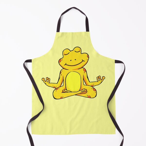 Item preview, Zen Frog – Yellow Cartoon Frog Meditating in Yoga Pose designed and sold by EmeraldeaArt.