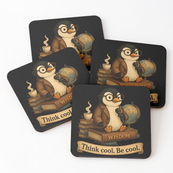 Item preview, Think Cool. Be Cool. Wise Penguin Motivational T-Shirt designed and sold by JaroPrints.