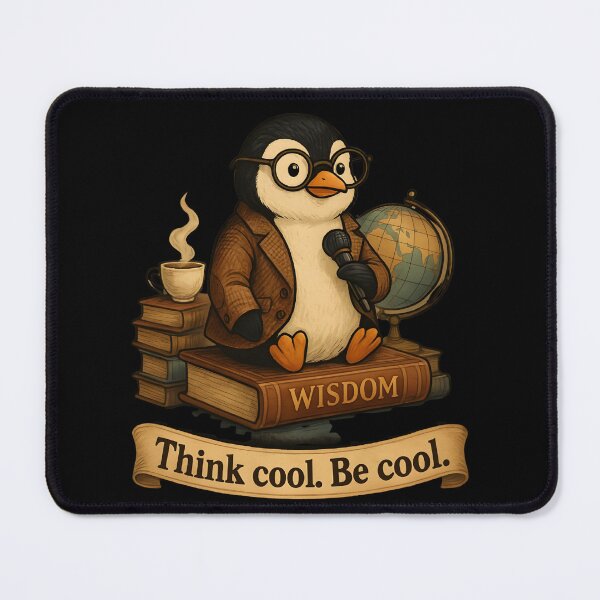 Item preview, Think Cool. Be Cool. Wise Penguin Motivational T-Shirt designed and sold by JaroPrints.