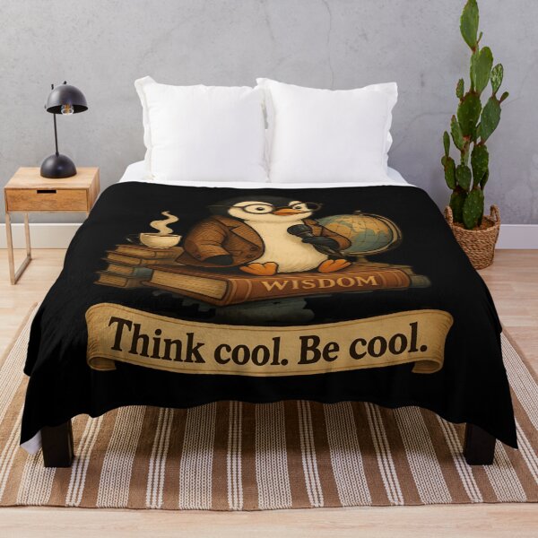 Item preview, Think Cool. Be Cool. Wise Penguin Motivational T-Shirt designed and sold by JaroPrints.