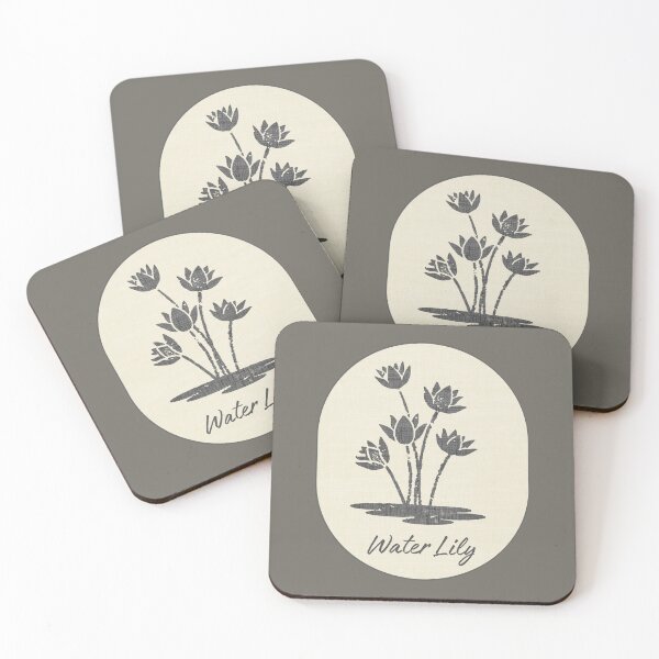 Item preview, Water Lily July Birth Flower Stamp Linen Label designed and sold by TackyTime.
