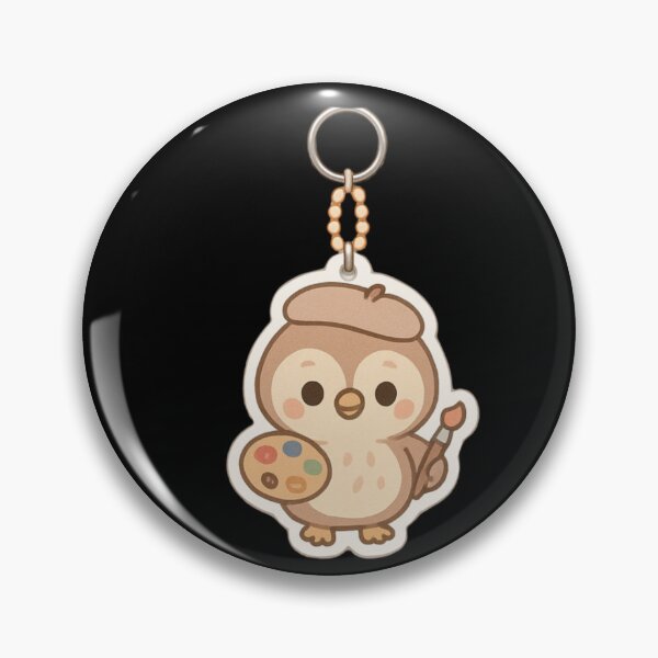 Item preview, Cute Owl Artist Kawaii keychain designed and sold by DamioPolArt.