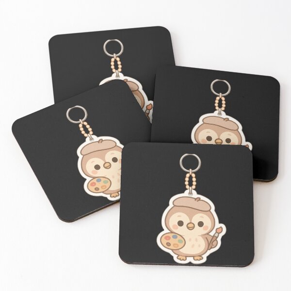 Item preview, Cute Owl Artist Kawaii keychain designed and sold by DamioPolArt.