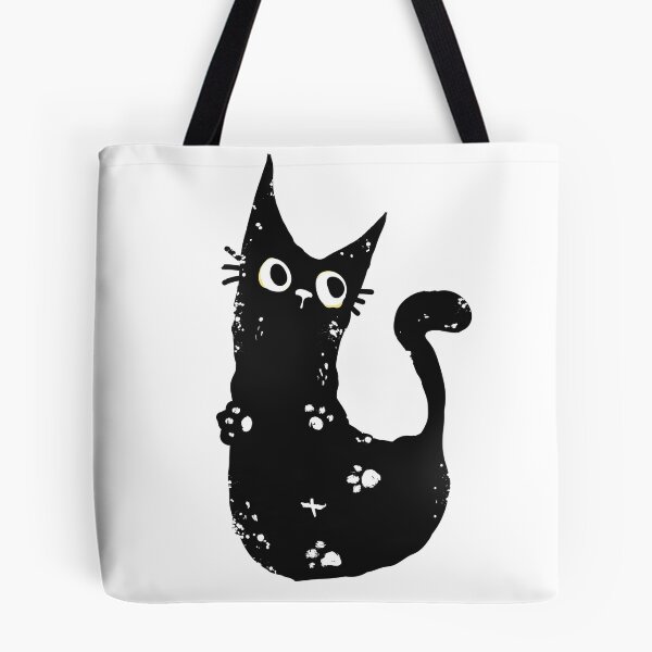 Item preview, Just a Black Cat  designed and sold by Cute & Funny Hand-Drawn Prints | Happy Doodle Friends Shop.