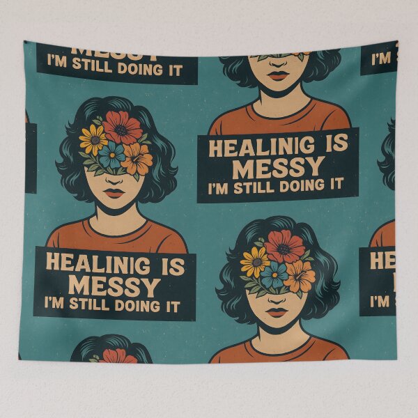Item preview, Healing Is Messy – Surreal Grunge Collage for Trauma Recovery designed and sold by Quiet Power Co..
