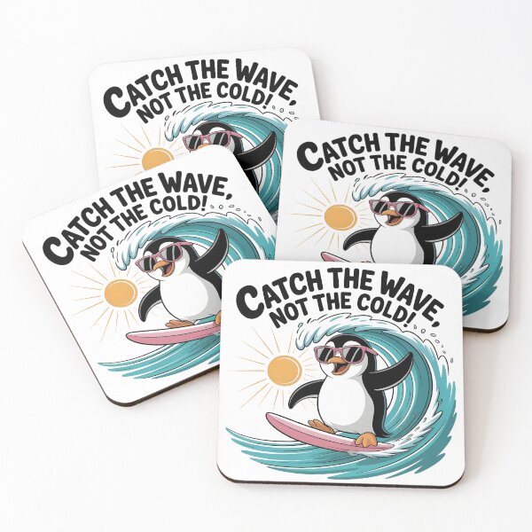 Item preview, Catch the Wave, Not the Cold! – Cool Surfing Penguin T-Shirt designed and sold by JaroPrints.