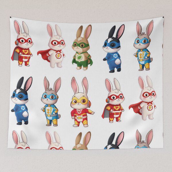 Item preview, Super Hero Bunnies Collection | Cute Animal Superhero Squad designed and sold by Sitred123.