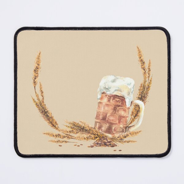 Item preview, Watercolor beer mug with spikes, grains of malt. Hand drawn eco brewery  designed and sold by BartolArt.