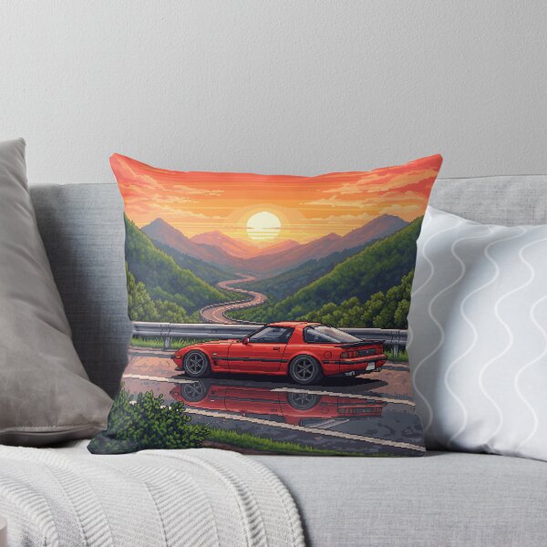 Item preview, Atardecer en la carretera japonesa Touge de Pixel Art RX7 designed and sold by xthreadcreations.