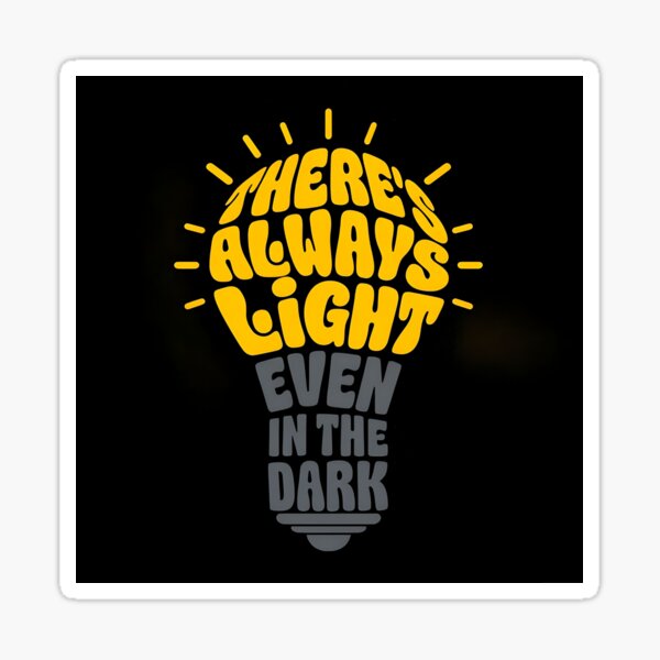 Item preview, There’s Always Light – Motivational Lightbulb Typography Design designed and sold by Hjarts.