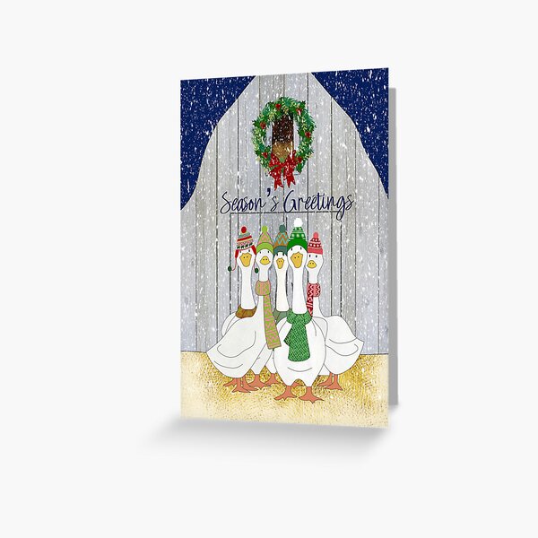Item preview, Seasons Greetings Duck in Hats and Scarfs designed and sold by Cedarrue.