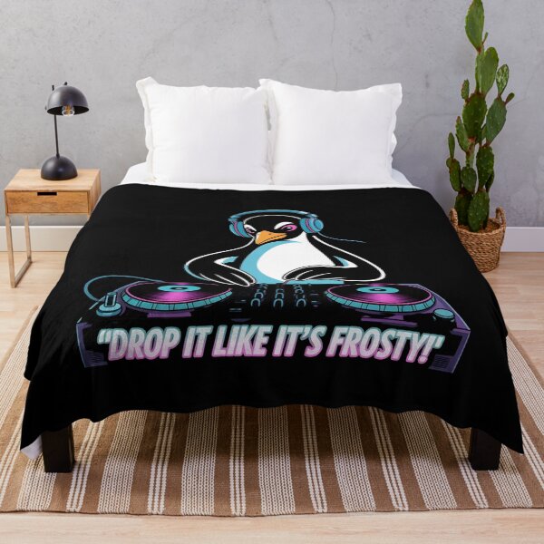 Item preview, Drop It Like It’s Frosty – Neon DJ Penguin Party T-Shirt designed and sold by JaroPrints.