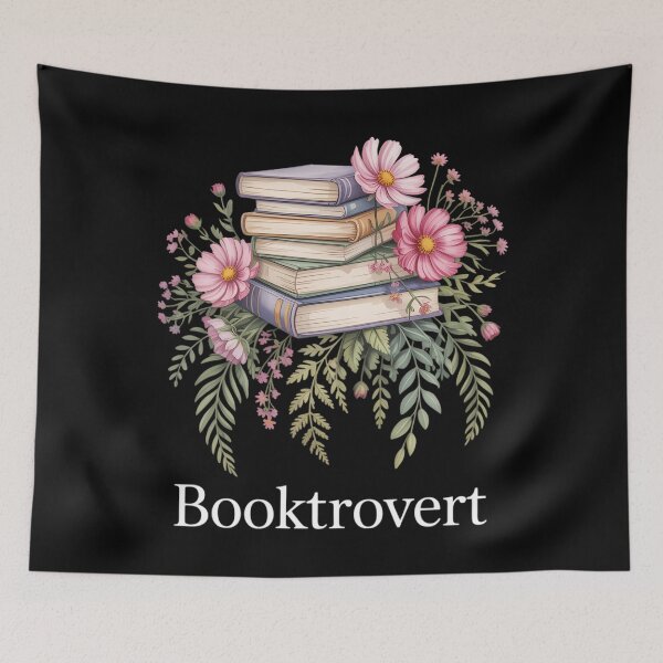 Item preview, Floral Booktrovert Wildflowers Bookworm Reading Book Lovers designed and sold by WalshDrawnLaugh.