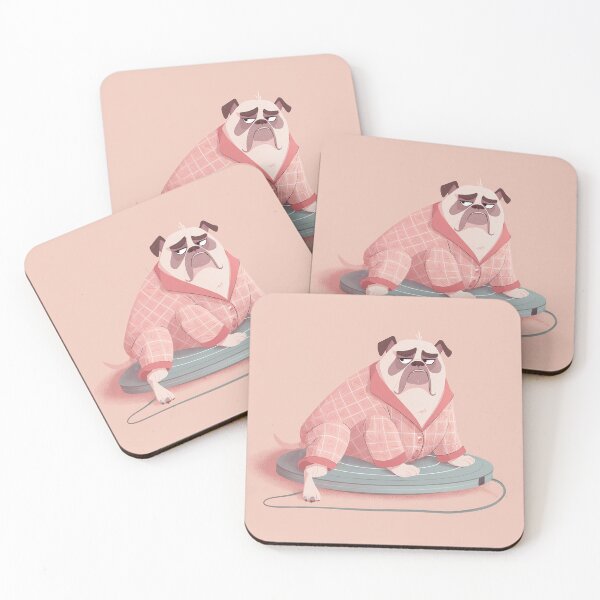 Item preview, Too Tired to Care – Grumpy Dog on Charging Pad Vector Art designed and sold by Clawffirmations.