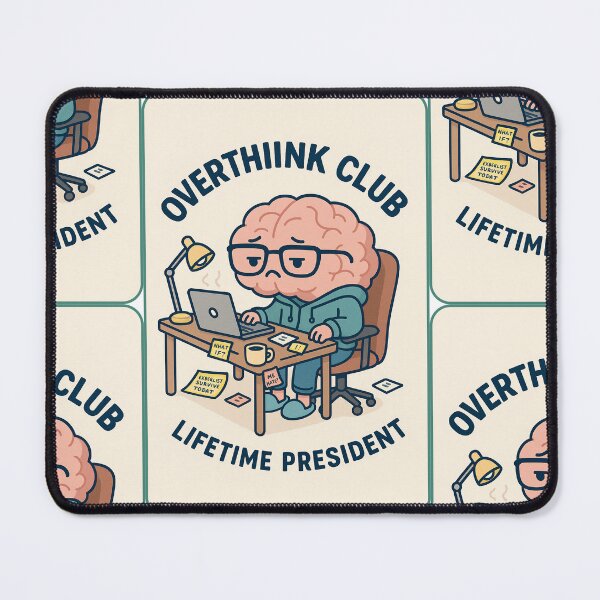 Item preview, "Overthink Club – Lifetime President of the Anxiety Committee" designed and sold by GARAPROMOCIONES.