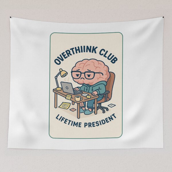Item preview, "Overthink Club – Lifetime President of the Anxiety Committee" designed and sold by GARAPROMOCIONES.