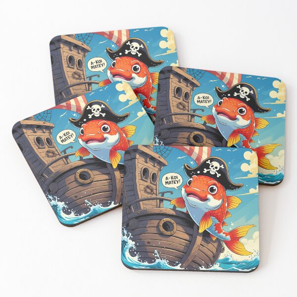 Item preview, "A-KOI MATEY" Koi Fish Pirate  designed and sold by FishFriends.