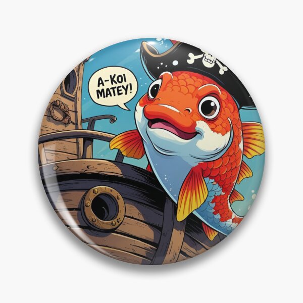 Item preview, "A-KOI MATEY" Koi Fish Pirate  designed and sold by FishFriends.