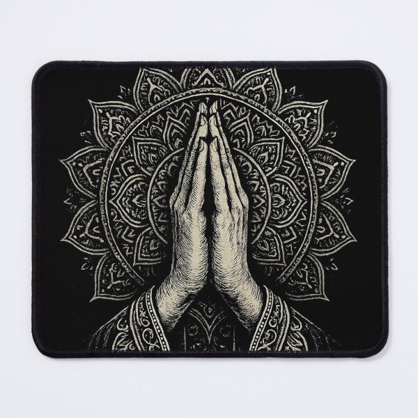 Item preview, "Namaste" with Folded Hands Illustration | Yoga Gift, Spiritual Shirt, Mindfulness Clothing designed and sold by Graphicarium Shop.