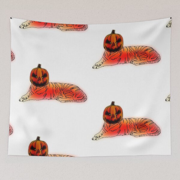 Item preview, Maple the Tiger in Jack-o’-Lantern Hat – animalzinhats designed and sold by Ashley’sAnimalz.