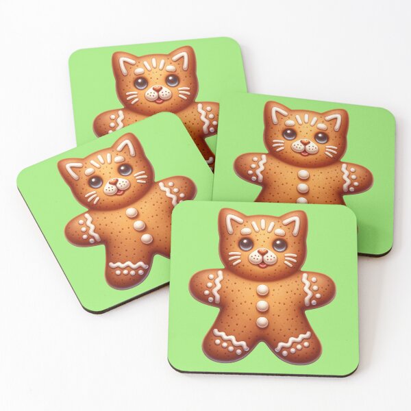 Item preview, Gingerbread men in the shape of cats designed and sold by mikechi.
