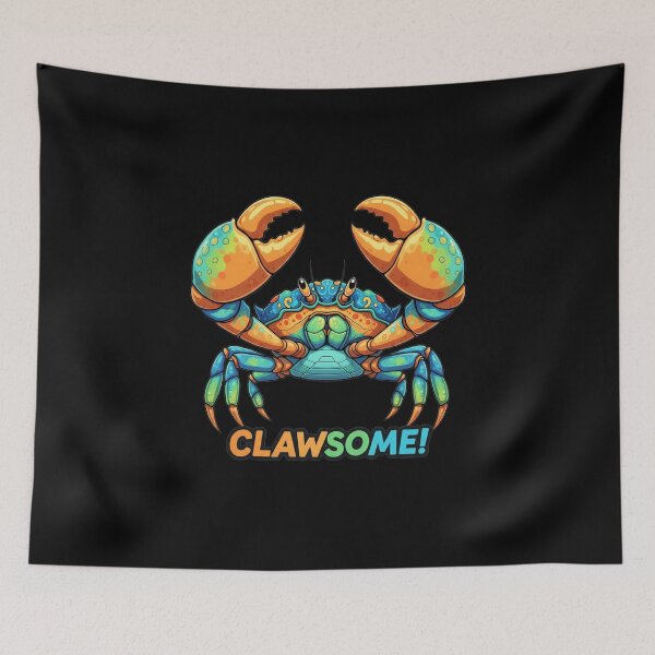 Item preview, Clawsome! - Awesome Colorful Crab Pun designed and sold by hamishby.