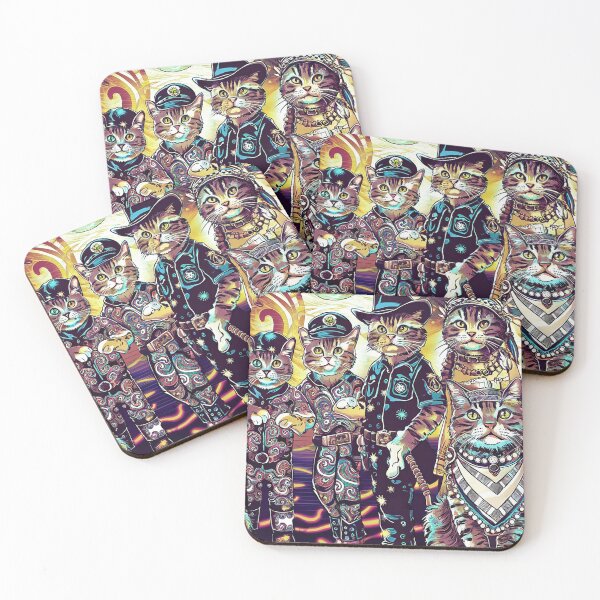 Item preview,   Vibrant Anthropomorphic Cats in Festive Disco Setting designed and sold by AnimalAirtistry.
