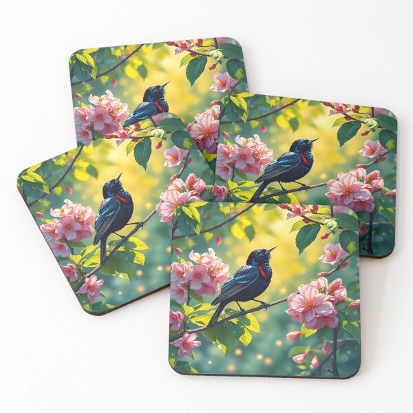 Item preview, Birdsong in flowering branches designed and sold by 2-Seraphira.