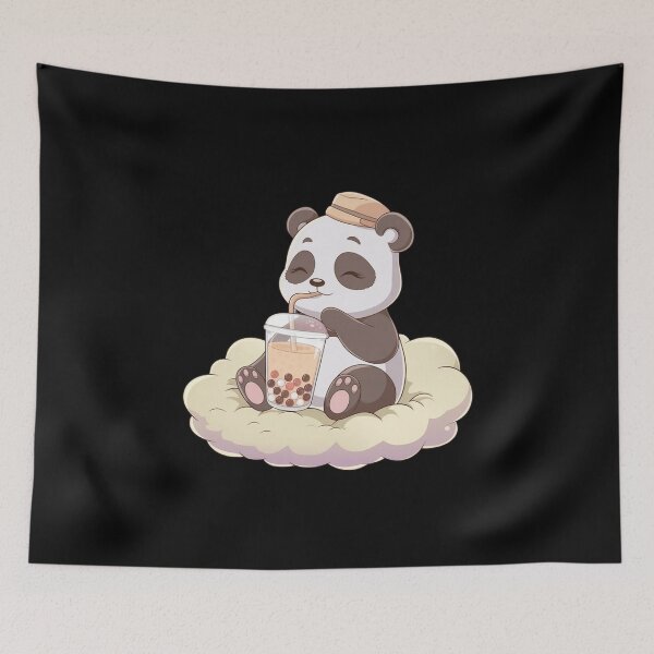 Item preview, Cute Little Panda Drinking Bubble Tea designed and sold by MarcoVerus.