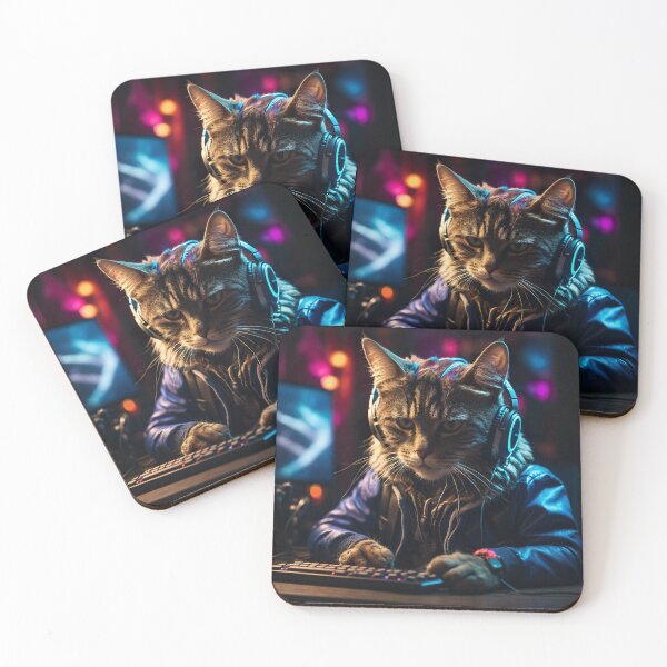 Item preview, acker Cat with Neon Glow - AI Art designed and sold by FormIsle.
