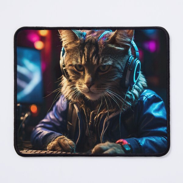 Item preview, acker Cat with Neon Glow - AI Art designed and sold by FormIsle.