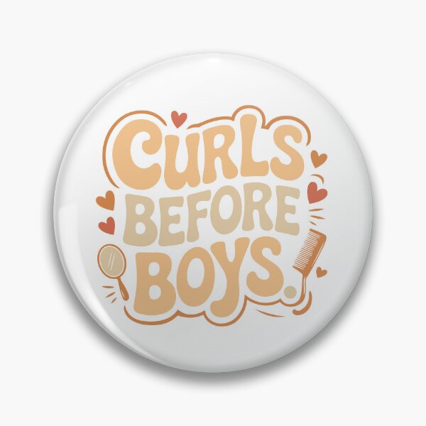 Item preview, Curls Before Boys – Retro groovy Sticker Design for Curly Queens designed and sold by Graphicarium Shop.