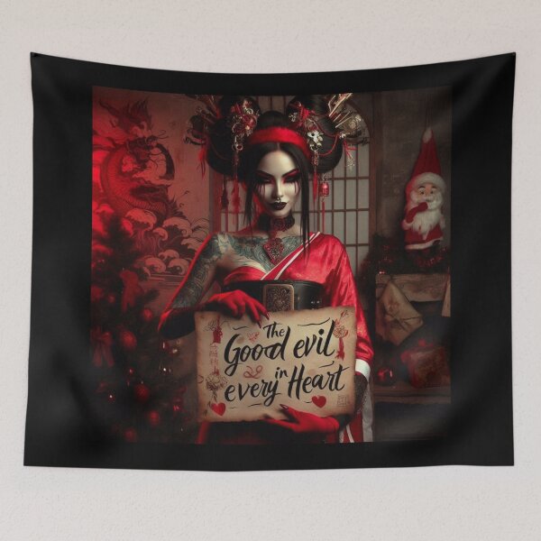 Item preview, Gothic Geisha Santa Scroll Dragon designed and sold by Voodoo Store Paranormal Collections.