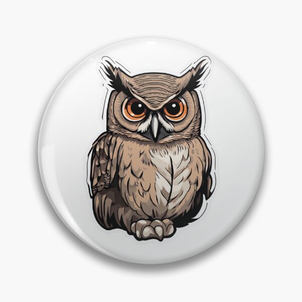 Item preview, Cartoon Great Horned Owl designed and sold by FamiliarPufferfish.