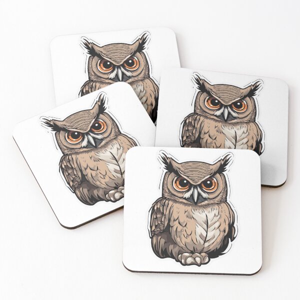 Item preview, Cartoon Great Horned Owl designed and sold by FamiliarPufferfish.