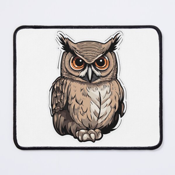 Item preview, Cartoon Great Horned Owl designed and sold by FamiliarPufferfish.