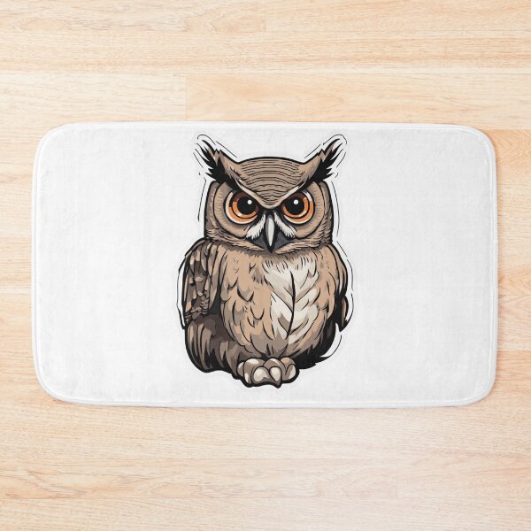 Item preview, Cartoon Great Horned Owl designed and sold by FamiliarPufferfish.