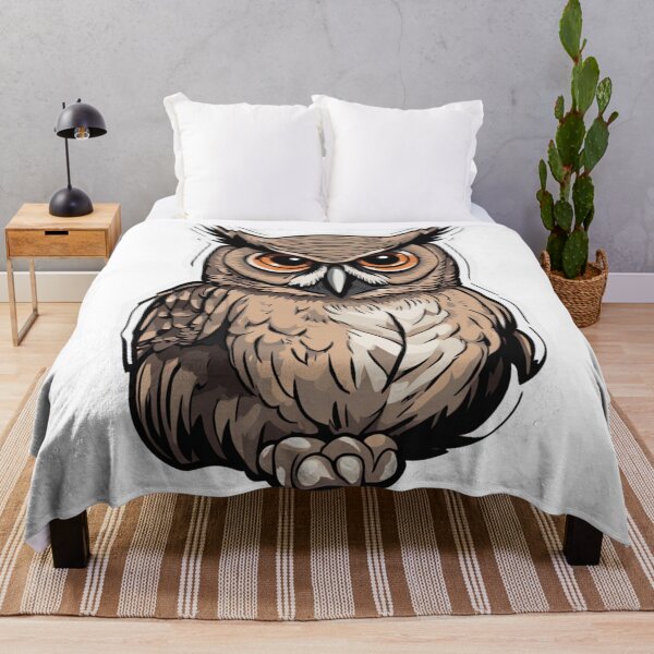 Item preview, Cartoon Great Horned Owl designed and sold by FamiliarPufferfish.