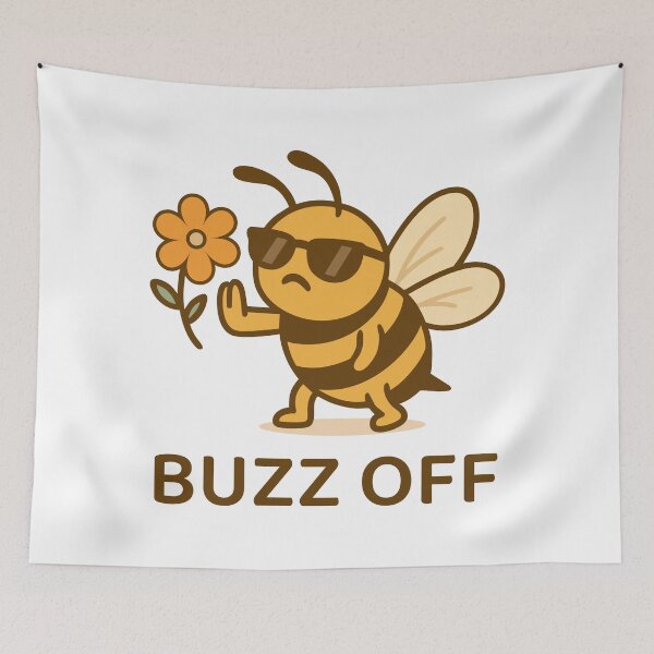 Item preview, Buzz Off – Funny Attitude Insect  designed and sold by LadyInEverGreen.