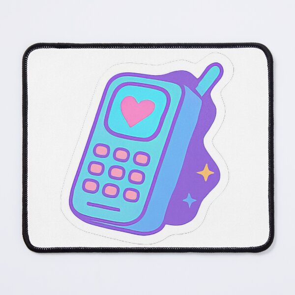 Item preview, Vantage 90s Cell Phone Heart Pastel Sticker designed and sold by ZYAClothingLine.