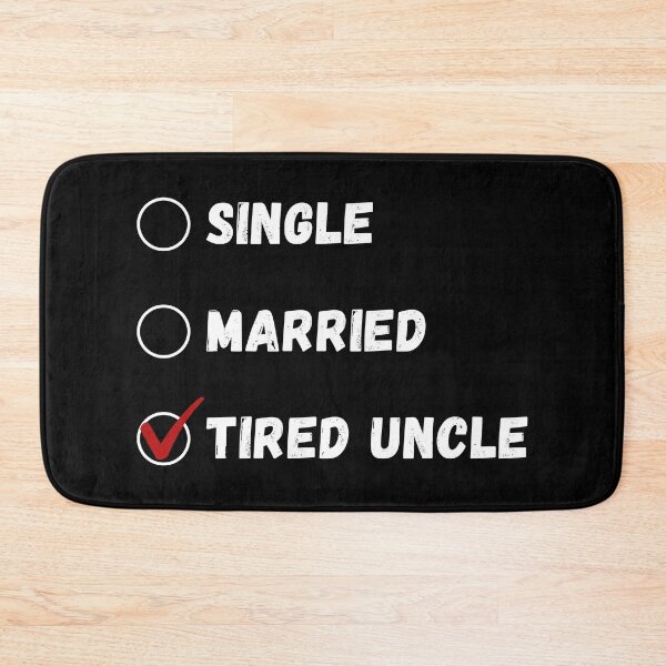 Item preview, Single Married Tired Uncle, Funny Uncle Shirt designed and sold by Sleepy Cat Design.